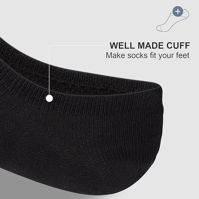 wernies No Show Socks Men, Low Cut Ankle Short Casual Cotton Socks with Non Slip Grips 6-10/11-13