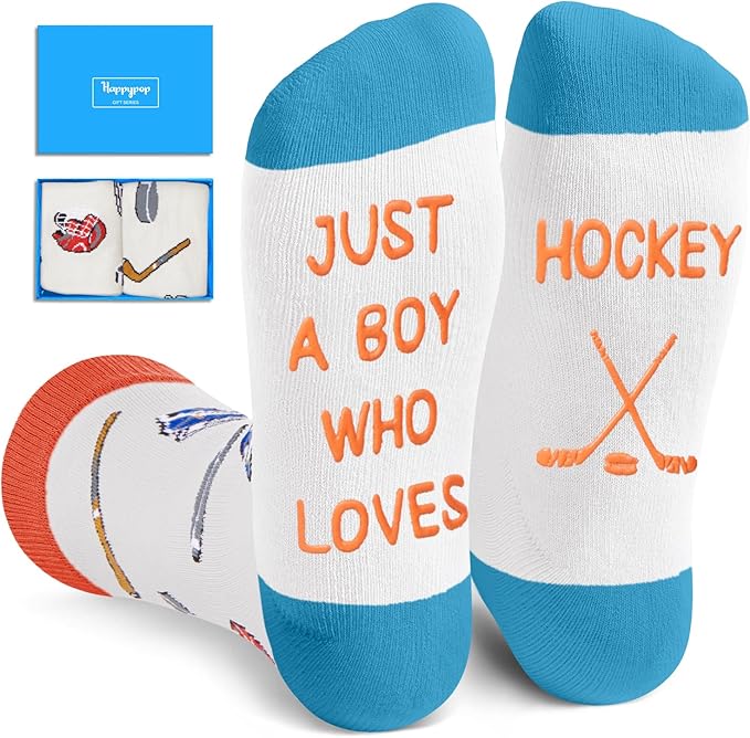 HAPPYPOP Sports Gifts for Kids - Boys Basketball Tennis Hockey Baseball Soccer Socks