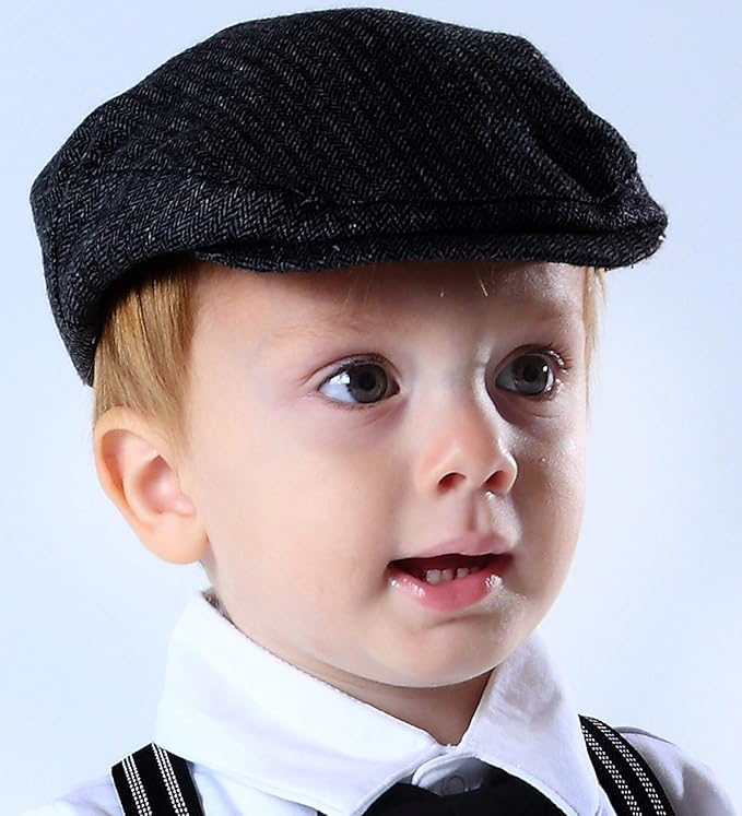 A&J DESIGN Baby Boys Tweed Vintage Drivers Cap Kids Beret Hat