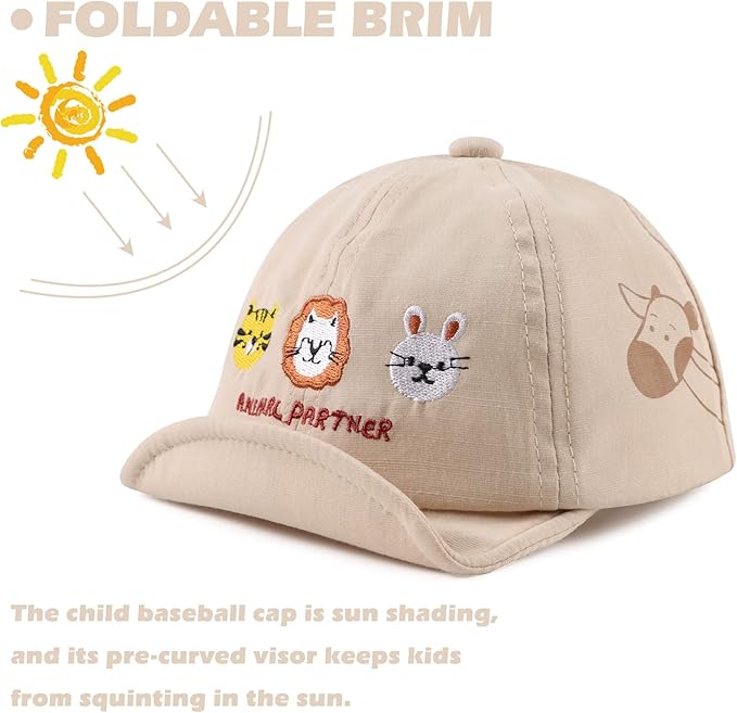 JANGANNSA Baby Duck Cap Infant Kids Sun Hat Bear Cute Cartoon Caps Spring Summer