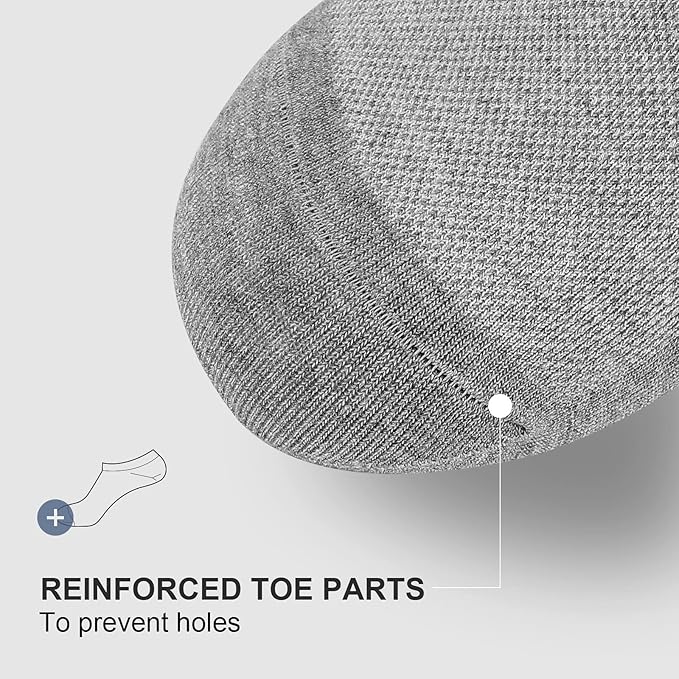 wernies No Show Socks Men, Low Cut Ankle Short Casual Cotton Socks with Non Slip Grips 6-10/11-13