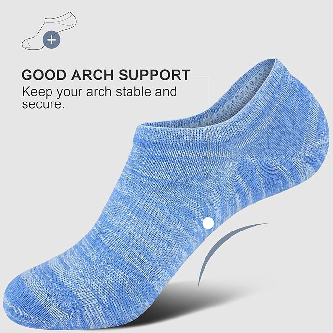 wernies No Show Socks Men, Low Cut Ankle Short Casual Cotton Socks with Non Slip Grips 6-10/11-13