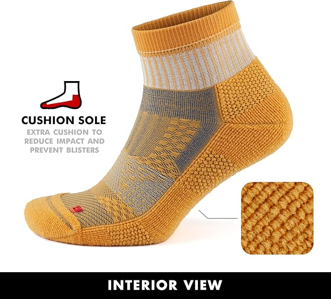 GoWith 2/4 Pairs Quarter Running Socks for Men & Women, Athletic Anti-Blister Cushioned Seamless Padded Ancle Socks