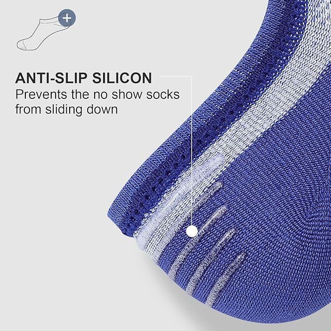 wernies No Show Socks Men, Low Cut Ankle Short Casual Cotton Socks with Non Slip Grips 6-10/11-13