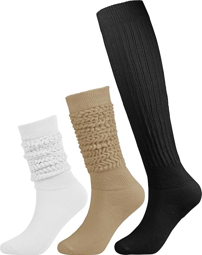 Slouch Socks Women - Knee High Scrunch Socks - Boot Sock for Womens Size 5-11