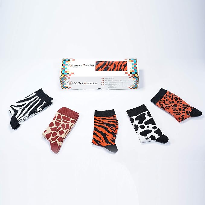 socks n socks-Kids 5-pair Fun Cool Cotton Colorful Dress Crew Socks Gift Box
