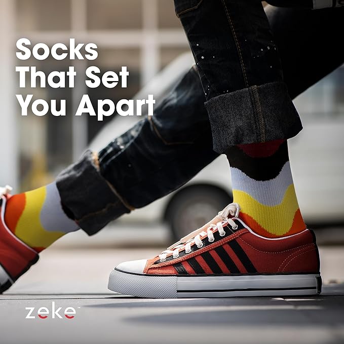 ZEKE Crazy Socks for Kids - Boys Funky Dress Socks - Funny Cool Silly Fun Socks - Wacky Novelty Gift