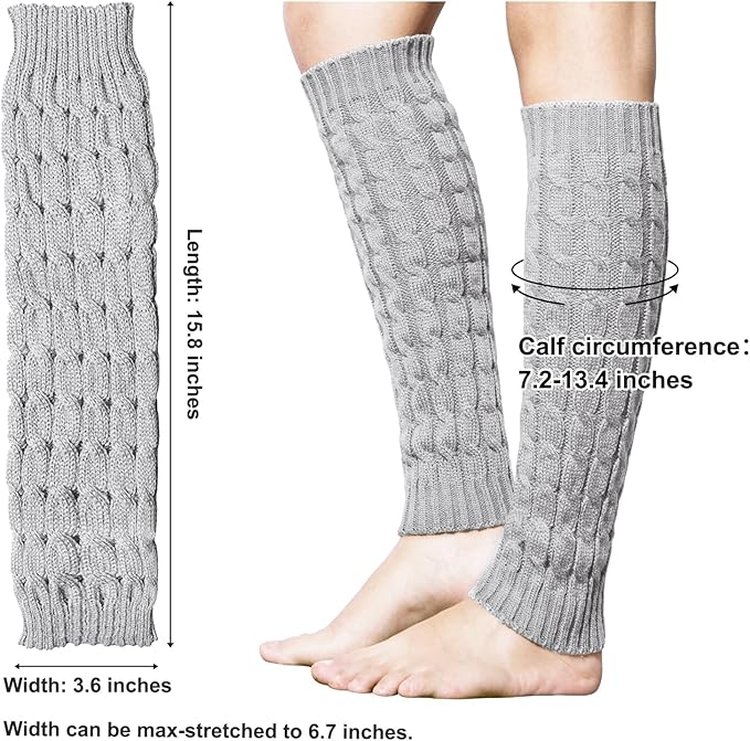 Womens Leg Warmers Winter Warm Knit Long Boot Socks Slouch Knee High 80s for Party