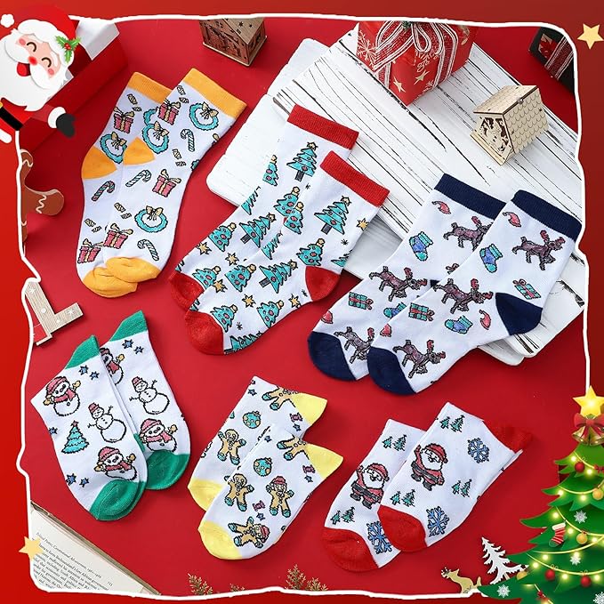 ShinyMarch 12 Pairs Kids Doodle Socks Color Your Own Socks DIY Kid Drawing Craft Arts with 48 Pcs Markers