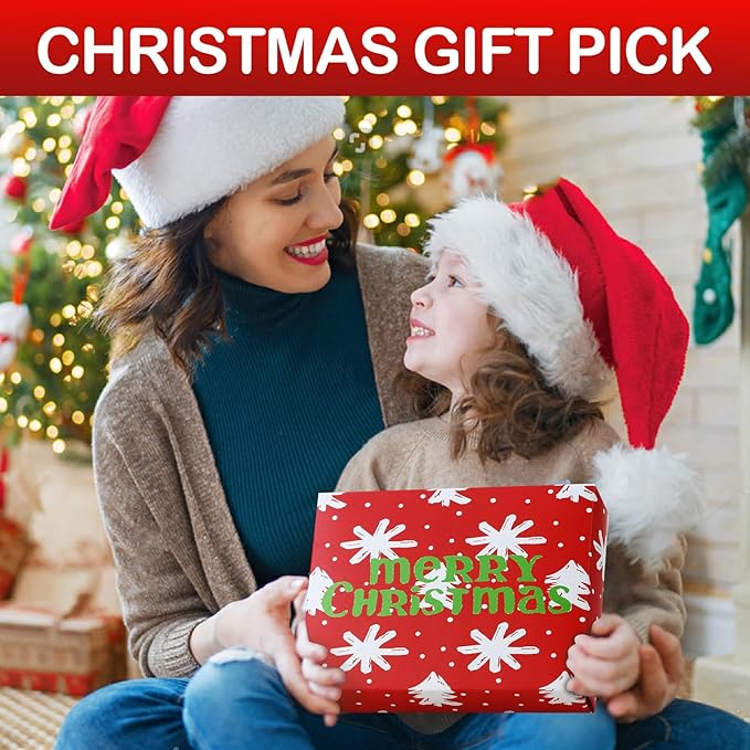 6 Pack Christmas Socks for Boys Girls + Gift Box, Kids Novelty Xmas Crew Stocking