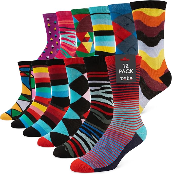 ZEKE Crazy Socks for Kids - Boys Funky Dress Socks - Funny Cool Silly Fun Socks - Wacky Novelty Gift