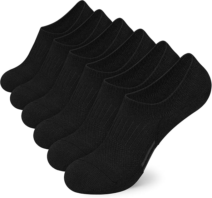 Airacker No Show Socks Womens Athletic Cushioned Low Cut Sports Running Ankle Socks for Women 6 Pairs