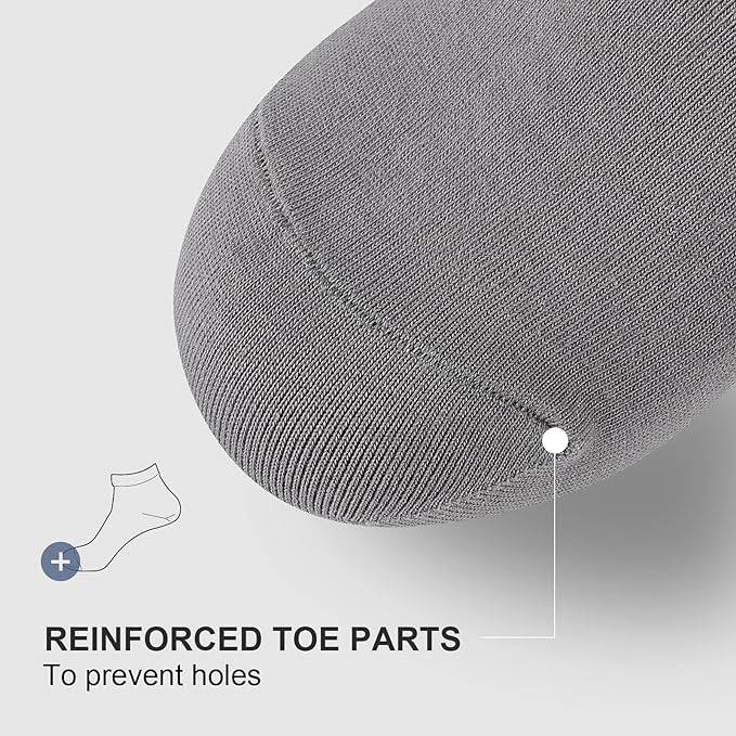 wernies No Show Socks Men, Low Cut Ankle Short Casual Cotton Socks with Non Slip Grips 6-10/11-13