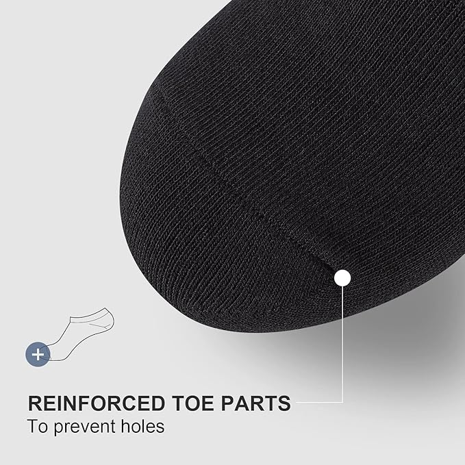 wernies No Show Socks Men, Low Cut Ankle Short Casual Cotton Socks with Non Slip Grips 6-10/11-13