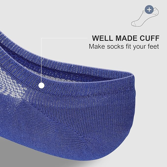 wernies No Show Socks Men, Low Cut Ankle Short Casual Cotton Socks with Non Slip Grips 6-10/11-13