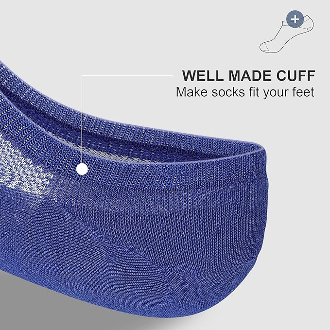 wernies No Show Socks Men, Low Cut Ankle Short Casual Cotton Socks with Non Slip Grips 6-10/11-13