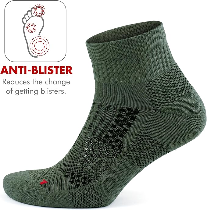 GoWith 2/4 Pairs Quarter Running Socks for Men & Women, Athletic Anti-Blister Cushioned Seamless Padded Ancle Socks