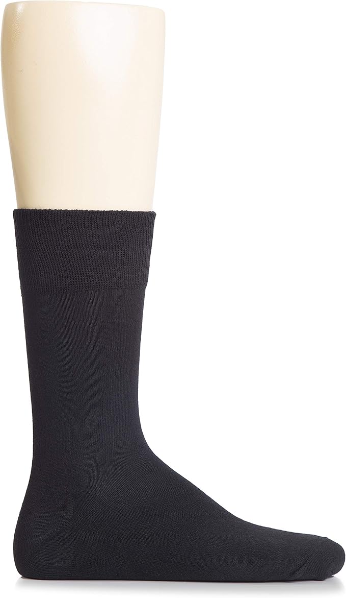 Hugh Ugoli Mens Cotton Dress Socks, Plain Colors, Regular Fit, Crew, Casual Socks, Shoe Size 6 to 15 (3 Pack)