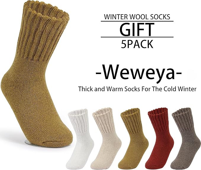 Weweya Boot Socks for Women - Thick Winter Knit Warm Socks - Gifts for Women