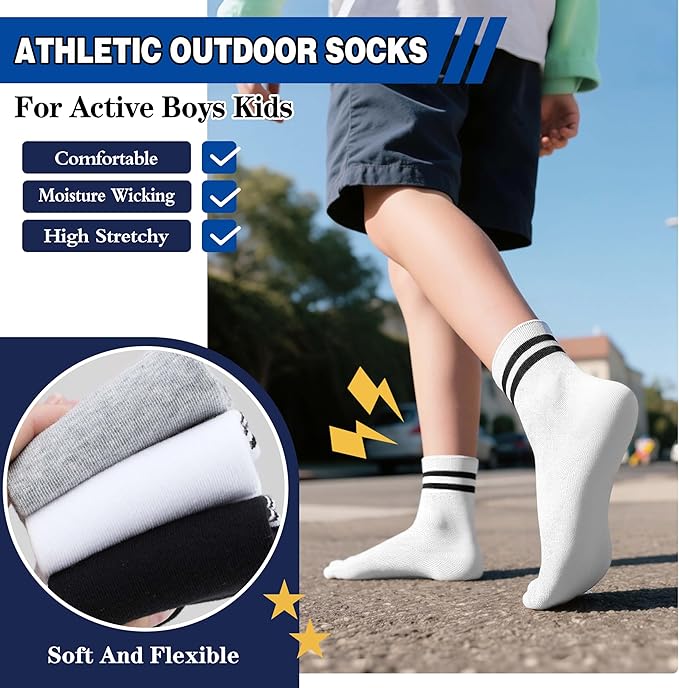 Kids Boys Fun Cotton Crew Socks Funny Crazy Cartoon Novelty Space Trucks Star Dress Socks 6 Pairs