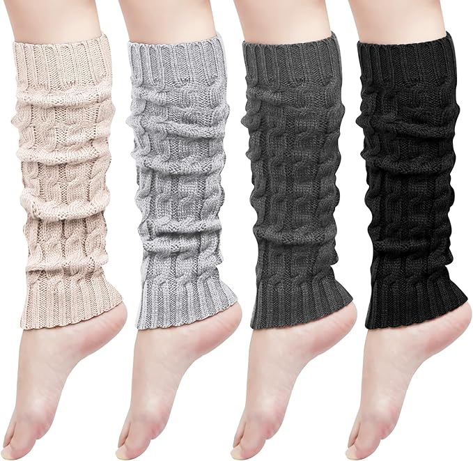 Womens Leg Warmers Winter Warm Knit Long Boot Socks Slouch Knee High 80s for Party