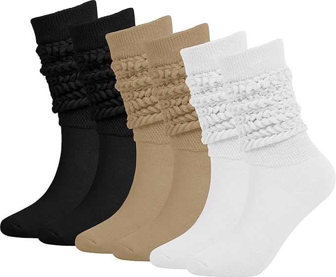Slouch Socks Women - Knee High Scrunch Socks - Boot Sock for Womens Size 5-11