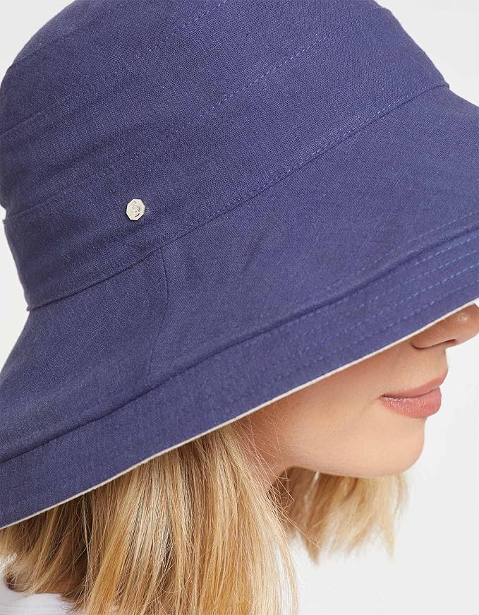 Solbari Women's Holiday Sun Hat UPF 50+ Packable UV Sun Protection Hat with Full Coverage Brim, Reversible, Adjustable Fit