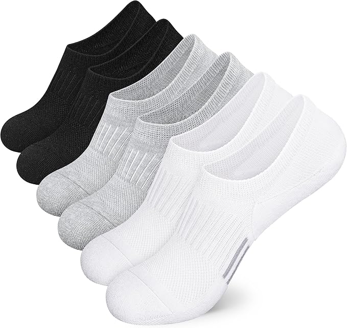 Airacker No Show Socks Womens Athletic Cushioned Low Cut Sports Running Ankle Socks for Women 6 Pairs