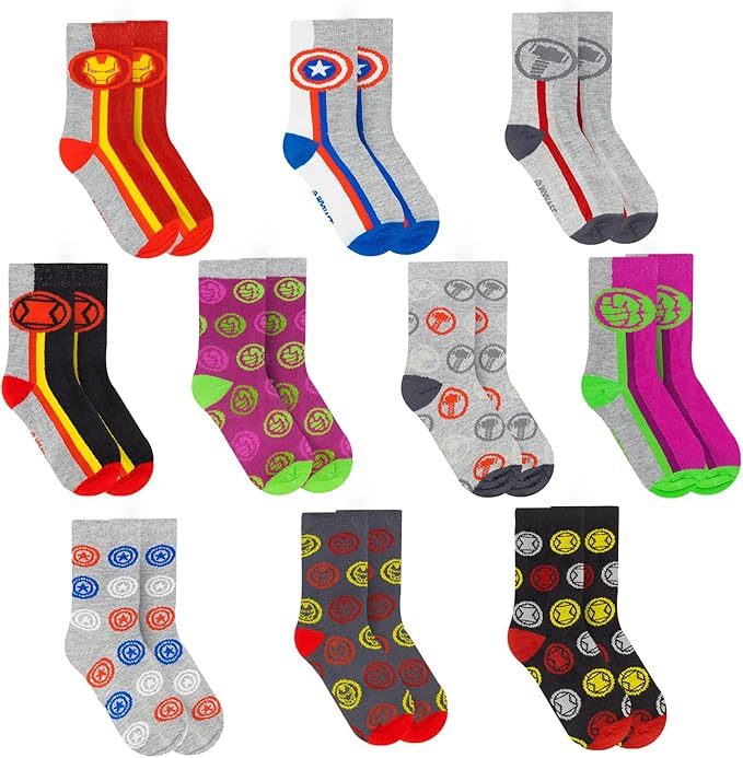 Marvel Legends Superhero Boys Socks, Toddler Socks & Kids Socks, Quality Made Little Boys Socks & Toddler Boys Avenger Socks
