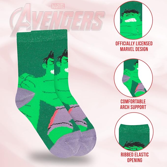 Marvel Legends Superhero Boys Socks, Toddler Socks & Kids Socks, Quality Made Little Boys Socks & Toddler Boys Avenger Socks