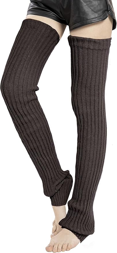Leotruny Women's Winter Thick Knit Extra Long Thigh High Leg Warmers