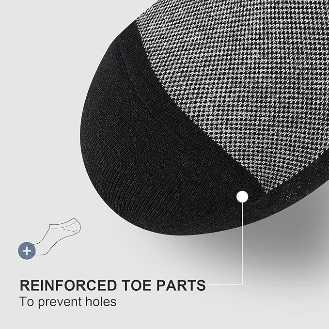 wernies No Show Socks Men, Low Cut Ankle Short Casual Cotton Socks with Non Slip Grips 6-10/11-13