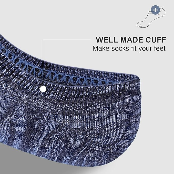 wernies No Show Socks Men, Low Cut Ankle Short Casual Cotton Socks with Non Slip Grips 6-10/11-13