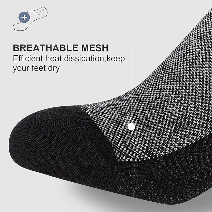 wernies No Show Socks Men, Low Cut Ankle Short Casual Cotton Socks with Non Slip Grips 6-10/11-13