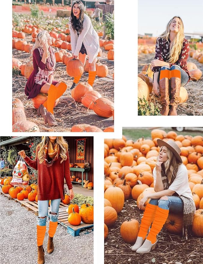 v28 Long Leg Warmer, Women’s Men 80s Party Ribbed Knit Dance Sports