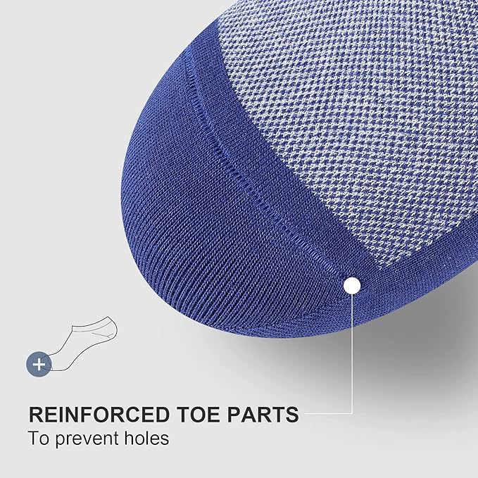 wernies No Show Socks Men, Low Cut Ankle Short Casual Cotton Socks with Non Slip Grips 6-10/11-13