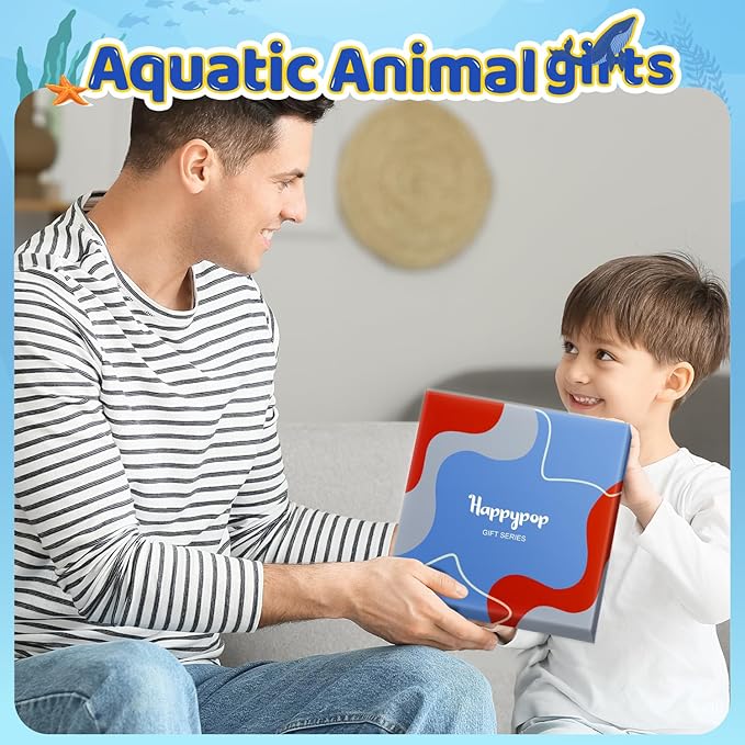 HAPPYPOP Animal Lover Gifts for Boys Girls - Funny Socks for Kids, Silly Shark Socks 4-12 Years