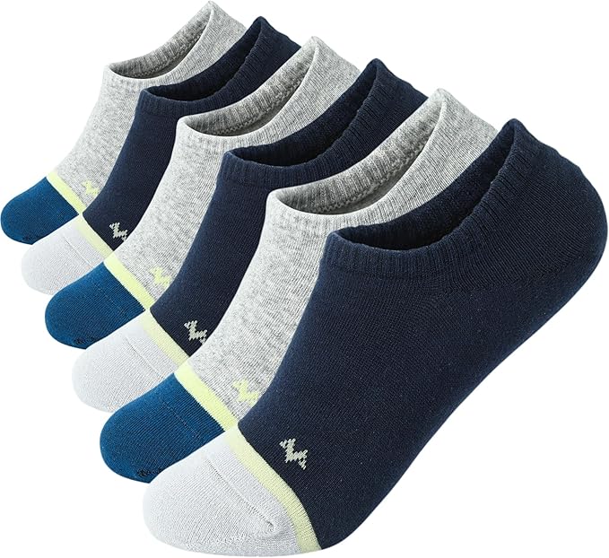 WANDER No Show Socks Mens 7/8 Pair Cotton Thin Non Slip Low Cut Men Invisible Sock 6-8/9-11/12-14