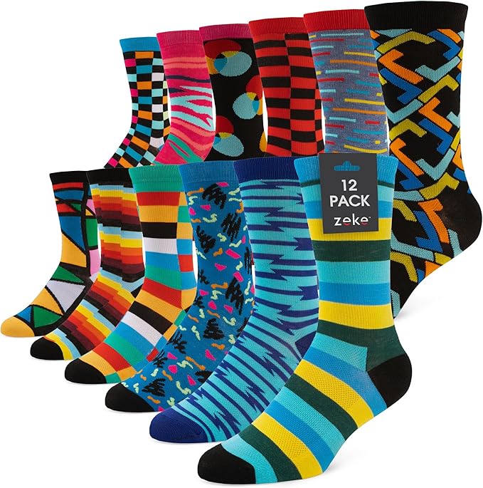 ZEKE Crazy Socks for Kids - Boys Funky Dress Socks - Funny Cool Silly Fun Socks - Wacky Novelty Gift
