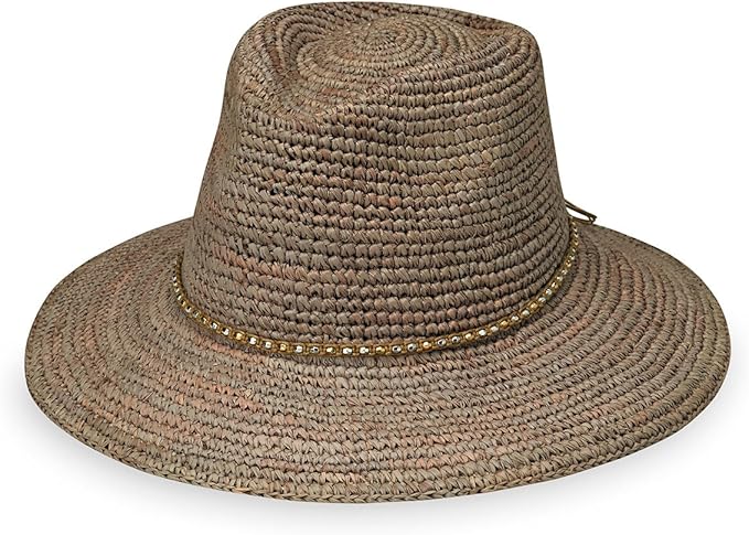 Wallaroo Hat Company – Women’s Malibu Fedora – Wide Brim Natural Fiber Sun Hat with Adjustable Sizing for Medium Crown Sizes