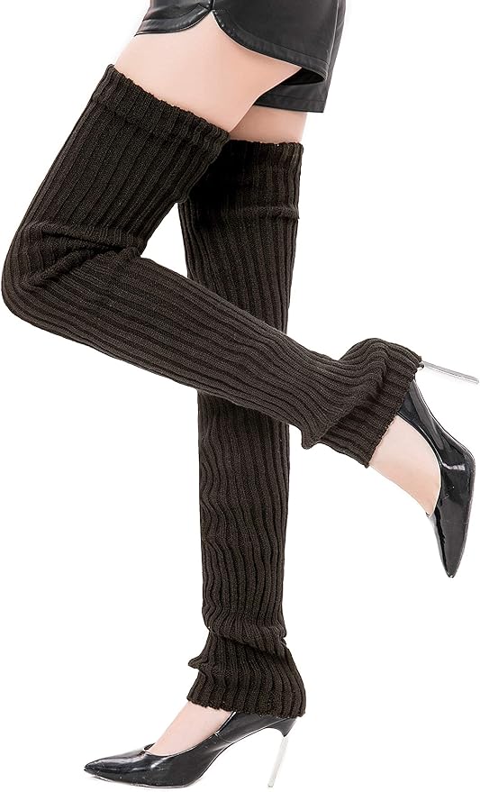 Leotruny Women's Winter Thick Knit Extra Long Thigh High Leg Warmers
