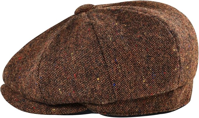 Boys Vintage Newsboy Cap Tweed Flat Beret Cabbie Hat for Kids Toddler Pageboy