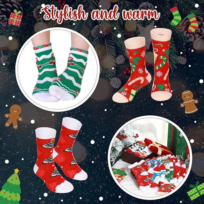 Shinymoon 12 Pairs Kids Breast Cancer Awareness Socks Pink Ribbon Crew Socks for Children Boys Girls Novelty Crazy Gifts