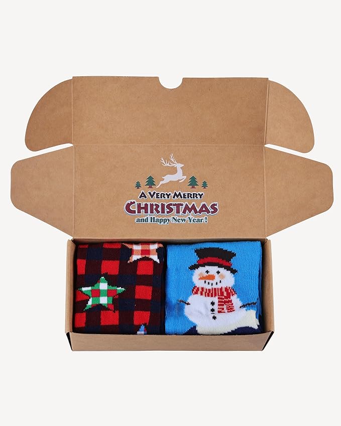 COTTON DAY Kids Boys Crew Dress Socks Bright Colorful Pattern Design Halloween Christmas Shark Camo