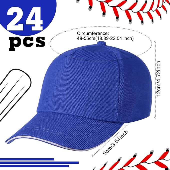 Kids Baseball Caps Youth Adjustable Plain Baseball Hats Cotton Blank Hats Bulk for Girls Boys Sport Team