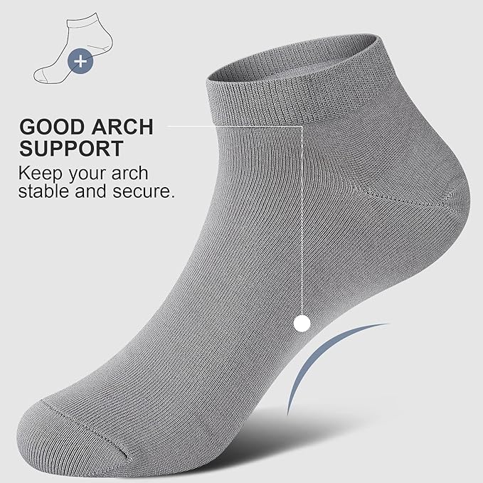 wernies No Show Socks Men, Low Cut Ankle Short Casual Cotton Socks with Non Slip Grips 6-10/11-13