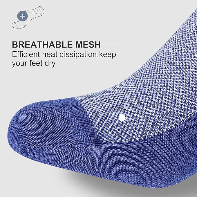 wernies No Show Socks Men, Low Cut Ankle Short Casual Cotton Socks with Non Slip Grips 6-10/11-13