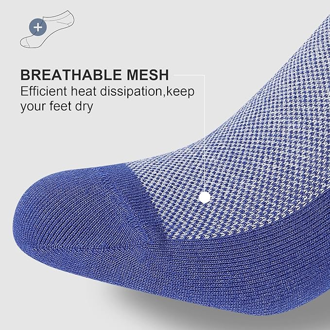 wernies No Show Socks Men, Low Cut Ankle Short Casual Cotton Socks with Non Slip Grips 6-10/11-13