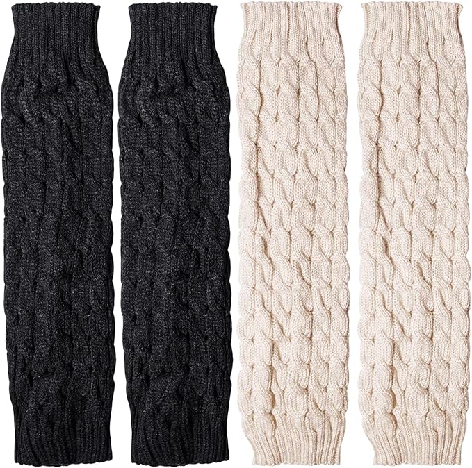 Womens Leg Warmers Winter Warm Knit Long Boot Socks Slouch Knee High 80s for Party