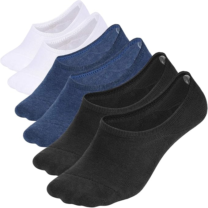 WHISPER DEER No Show Socks Men Invisible Low cut Loafer Sneaker Socks Non-Slip